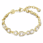 Bracelet Tennis Imber  Découpes variées, blanc, plaqué or -Swarovski - 5667044