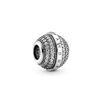Le Pandora Charm Logo en Argent Sterling avec CZ Transparent